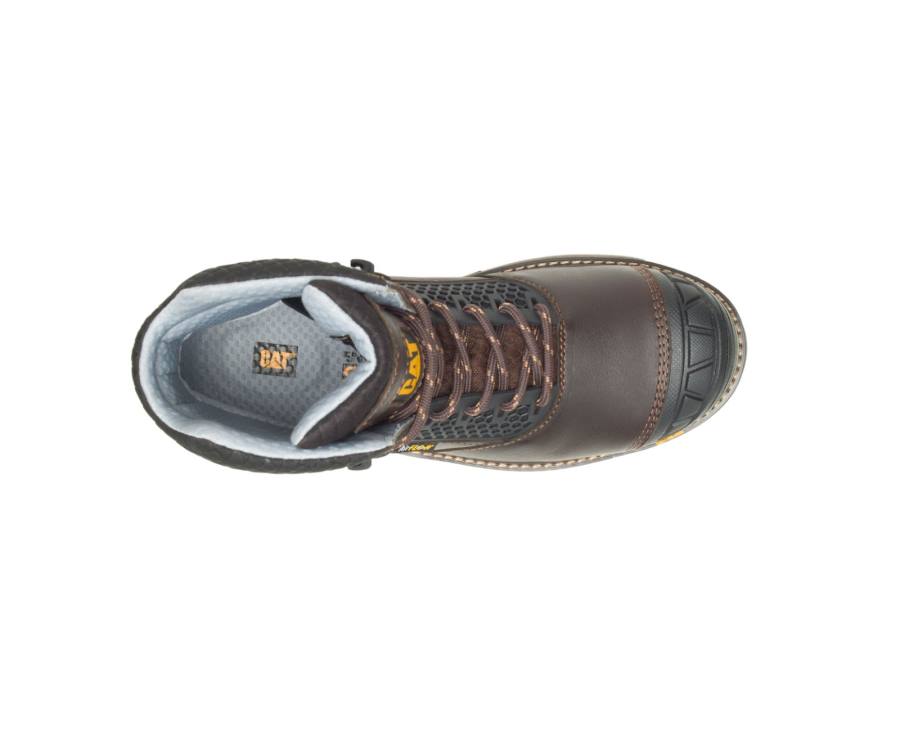 Cat Footwear Bota masculina de construção com bico composto Superlite Cool,  Marrom escuro, 7 Wide